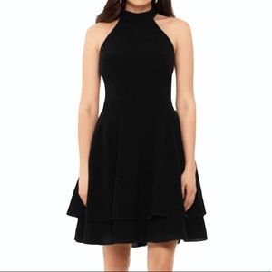 XSCAPE Metallic Halter Mini Dress GREEN SZ 2 NWT